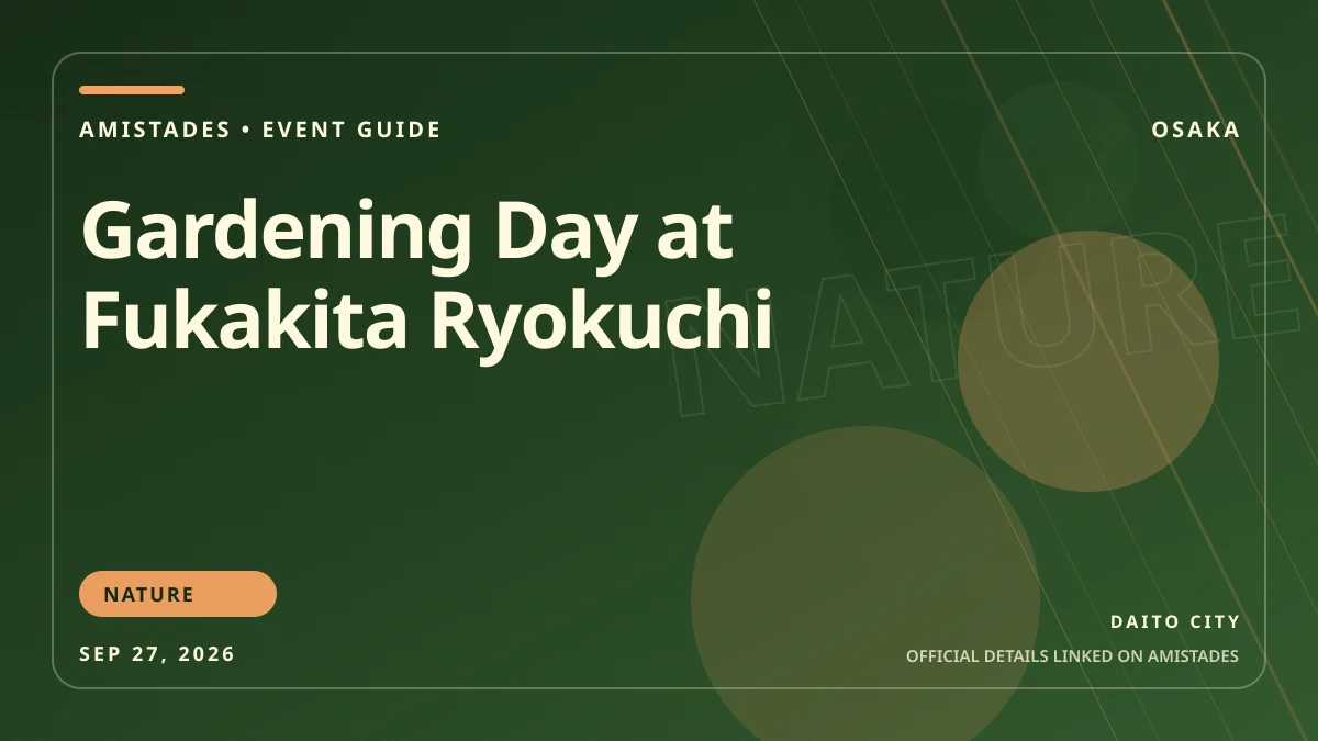 Gardening Day at Fukakita Ryokuchi poster and event artwork