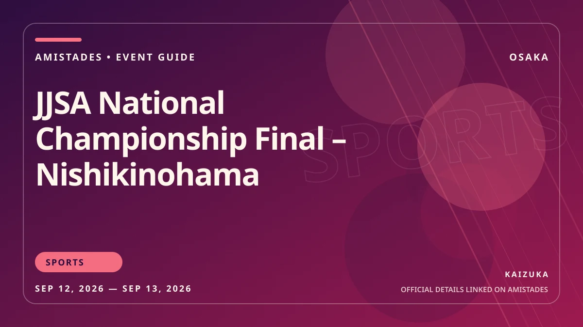 JJSA National Championship Final – Nishikinohama poster and event artwork