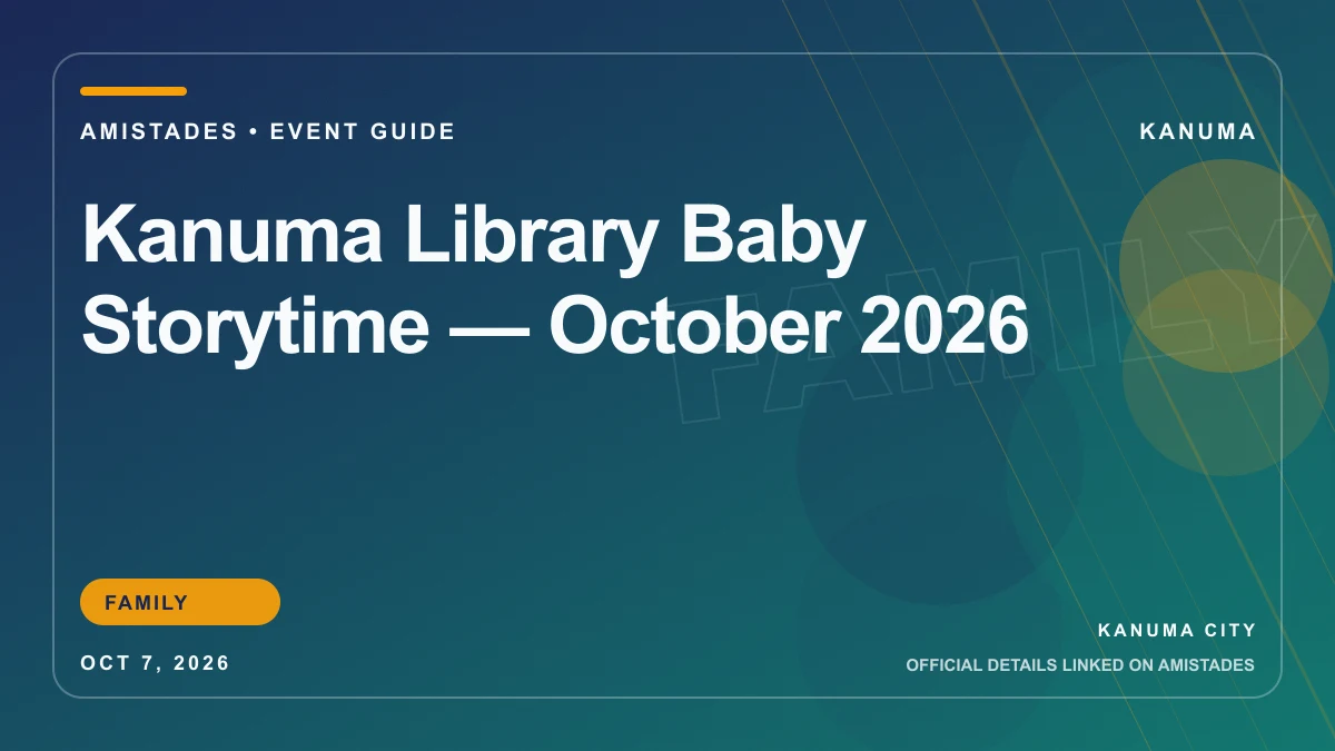 Kanuma Library Baby Storytime — October 2026 Amistades event-guide cover