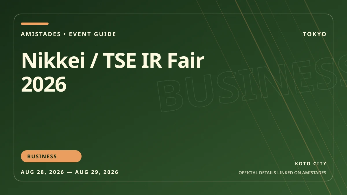 Nikkei / TSE IR Fair 2026 poster and event artwork