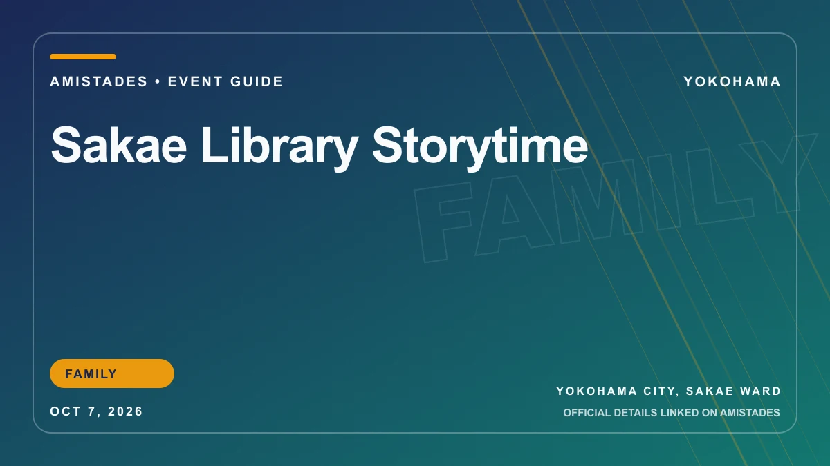 Sakae Library Storytime Amistades event-guide cover