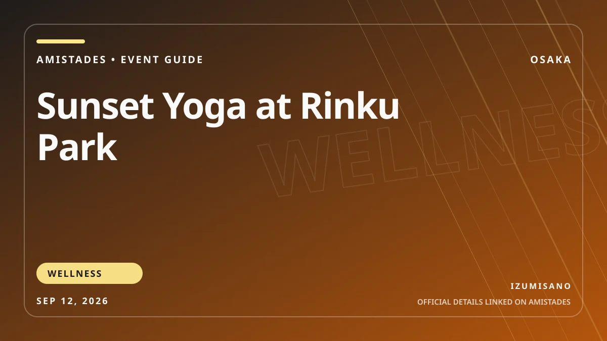 Sunset Yoga at Rinku Park poster and event artwork